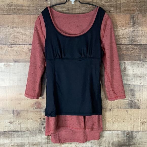 Miraclebody by Miraclesuit Cropped Sleeve Top Heathered Pink Size Medium - Picture 6 of 8